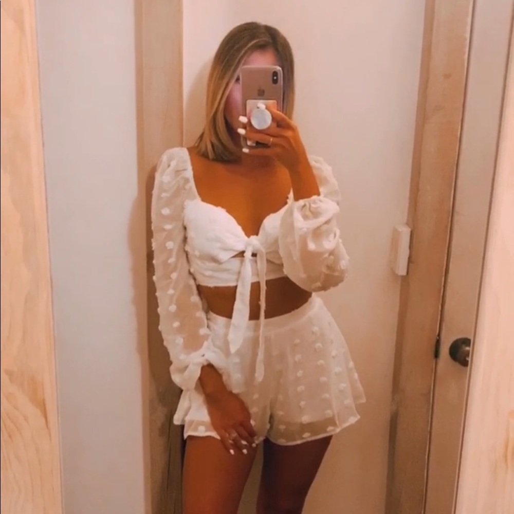 White shorts set